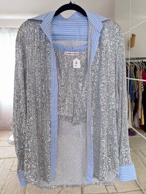 Hand Over Silver Sequin Set